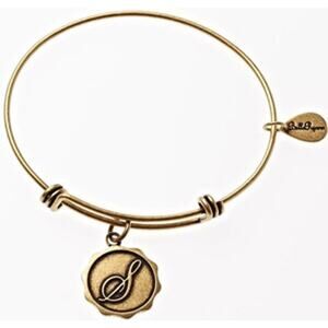 Bella Ryann S Adjustable Expandable goldtone  Wire Bangle Bracelet Initial